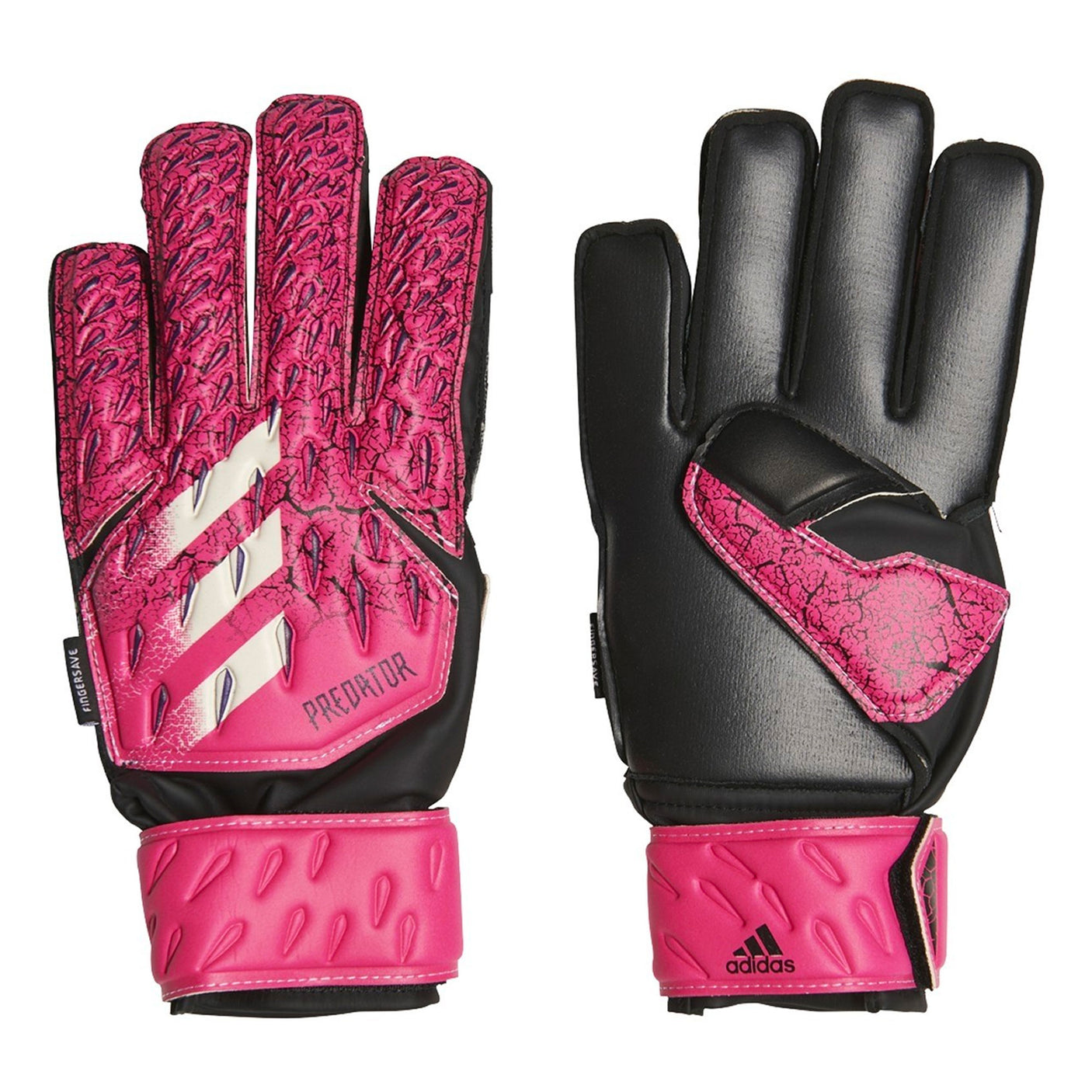 adidas Kids Predator Match Fingersave Goalkeeper Gloves Pink/Black Pair