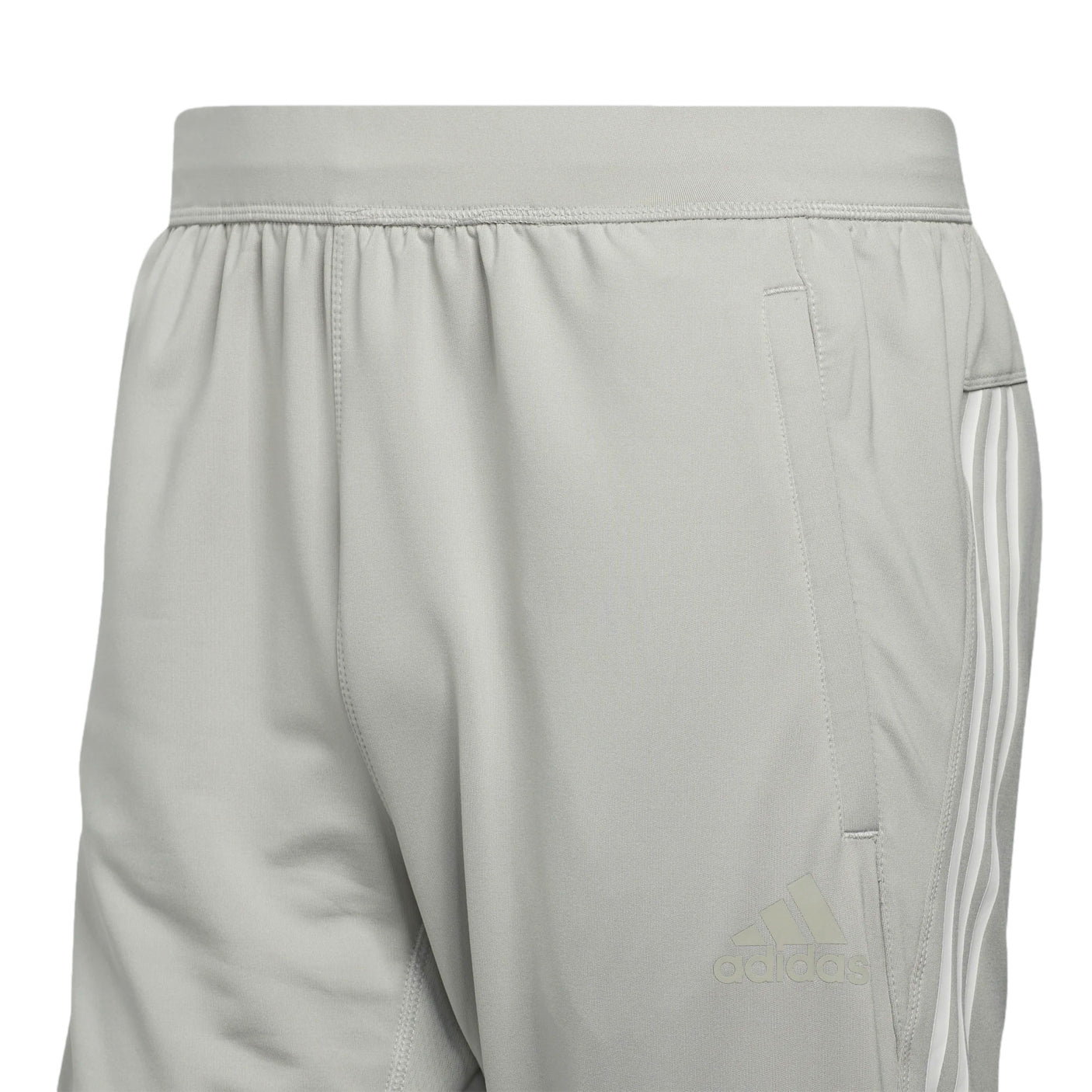 adidas Men's Aeroready 3-Stripes Cold Weather Knit Pants Metal Grey Logo