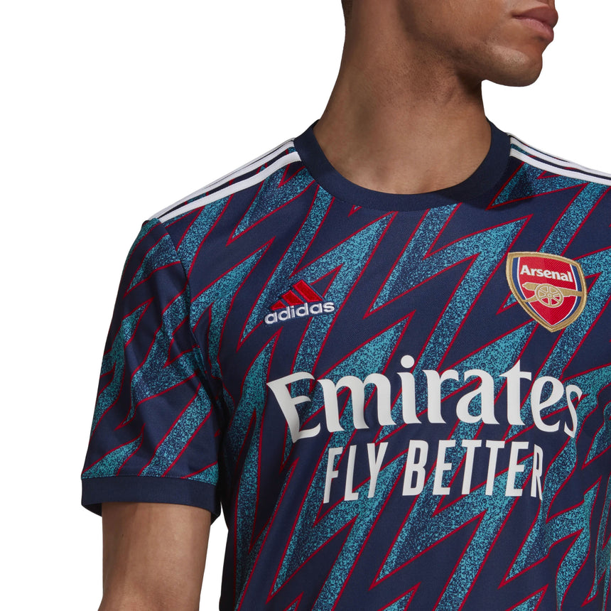 adidas Men's Arsenal 2021/22 Third Jersey Mystery Blue/White Collar