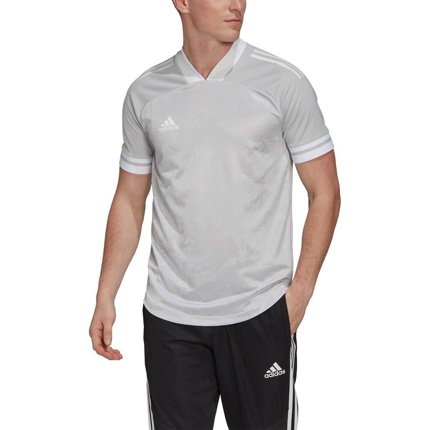 adidas Men's Condivo 20 Jersey Light Grey/White Front Model
