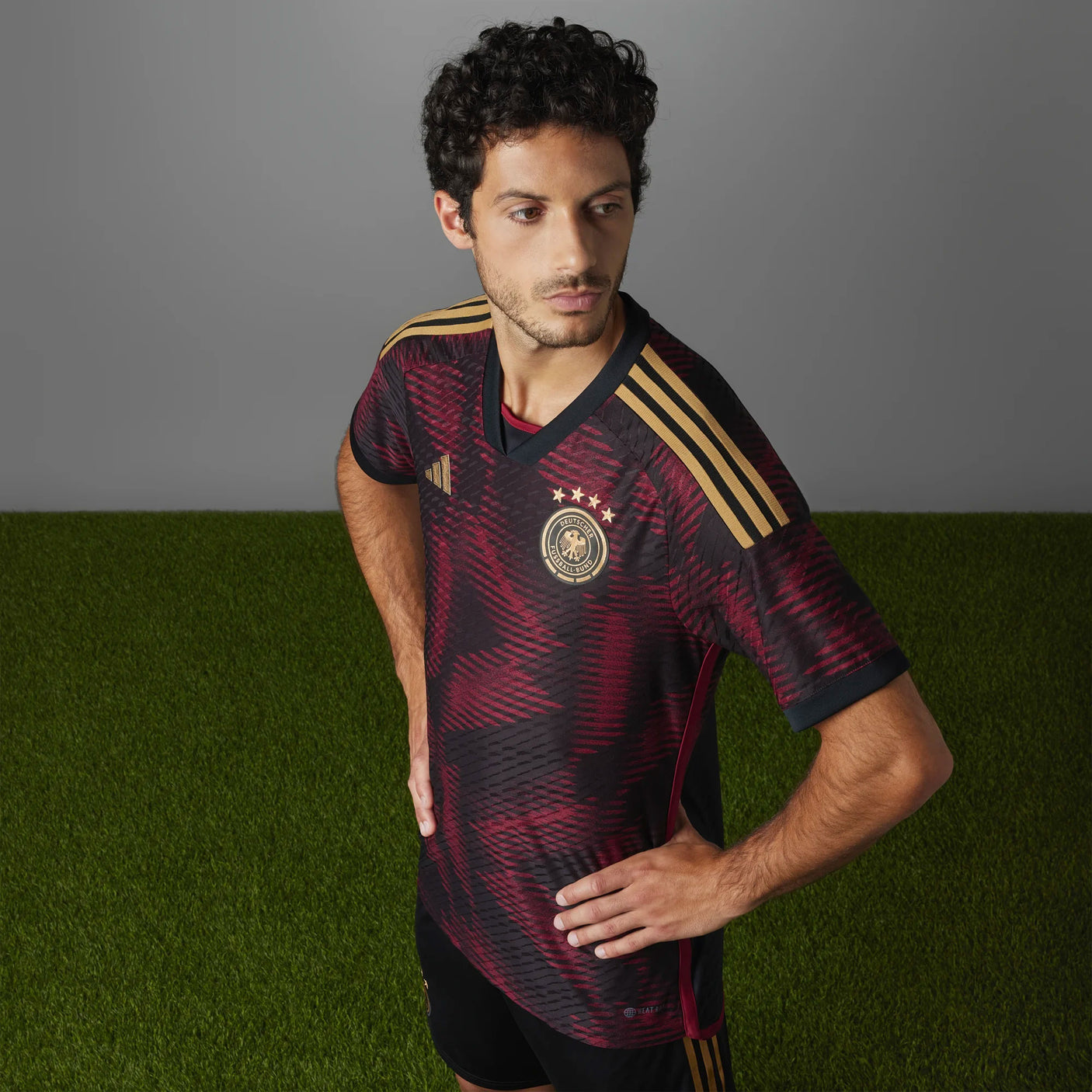 adidas Men's Germany 2022/23 Authentic Home Jersey Black/Burgundy adidas
