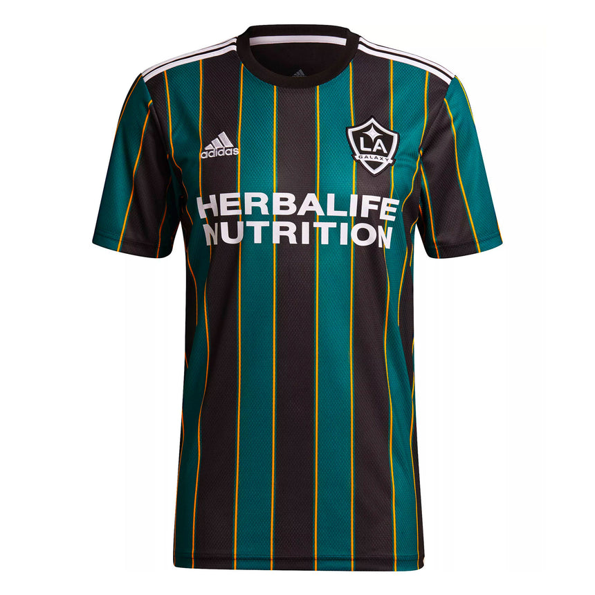 adidas Men's LA Galaxy 2021/22 Away Jersey Black/Tech Green Font