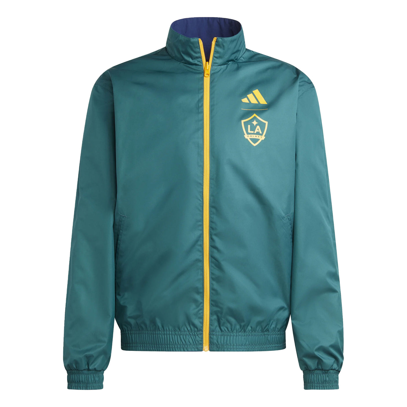 adidas Men's LA Galaxy 2023/24 Reversible Anthem Jacket Blue Front