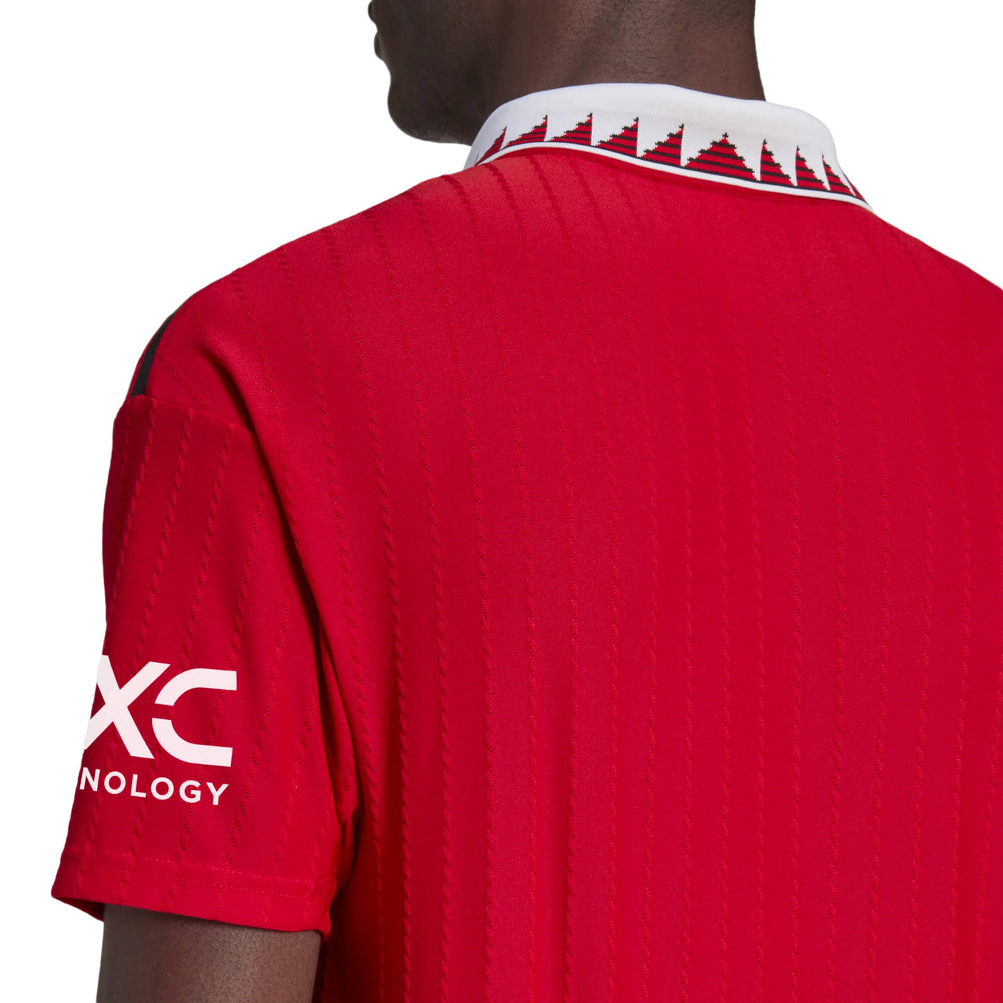 adidas Men's Manchester United 2022/23 Authentic Home Jersey Real Red/White Back Detail