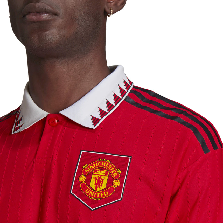 adidas Men's Manchester United 2022/23 Authentic Home Jersey Real Red/White Crest