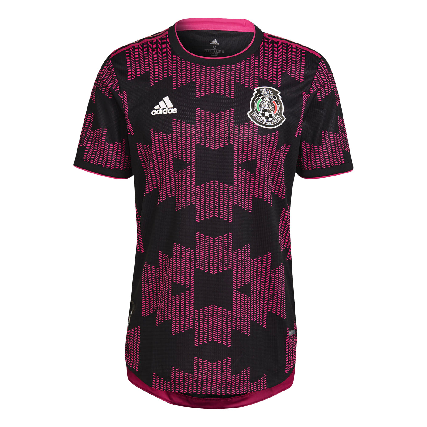 adidas Men's Mexico 2021/22 Authentic Home Jersey Black/Real Magenta Front