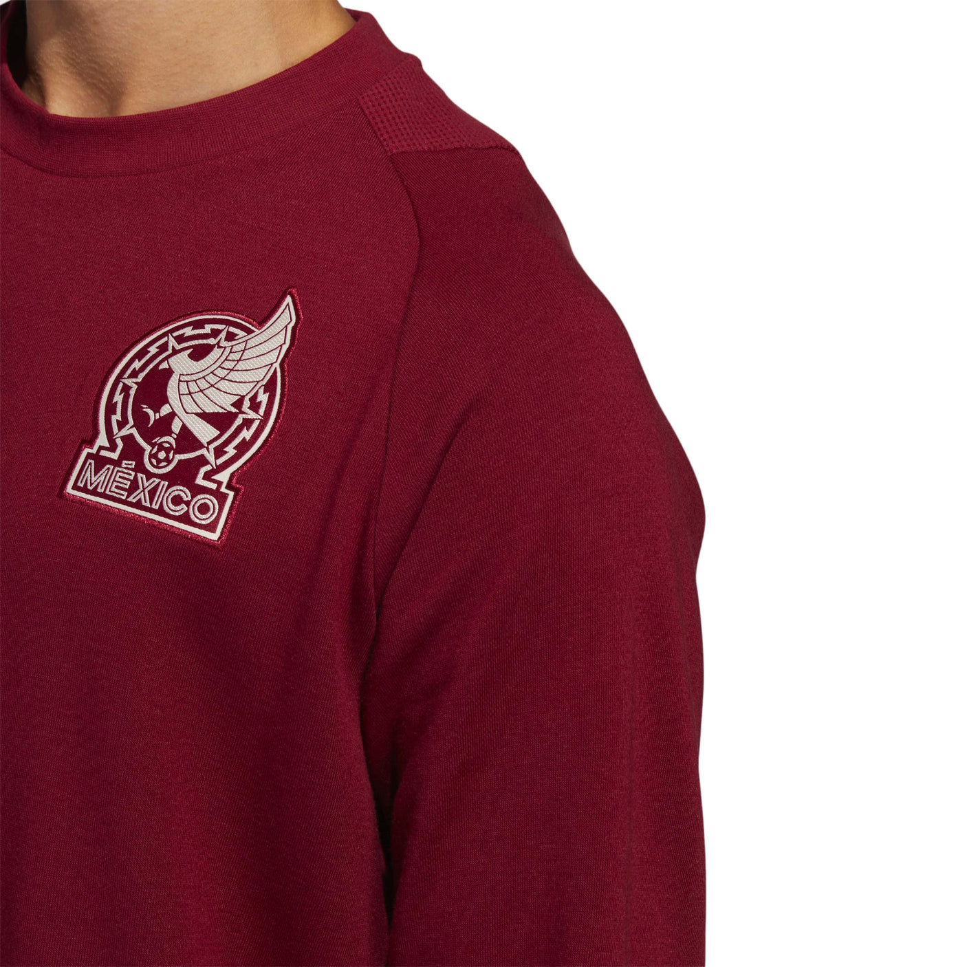 adidas Men's Mexico Tiro 23 Crew Sweatshirt Burgundy Logo