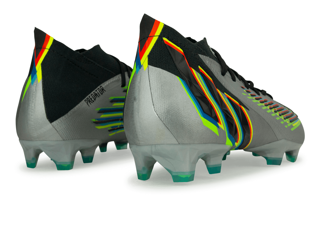 adidas Men's Predator Edge.1 FG Silver Metallic/ Solar Green Rear