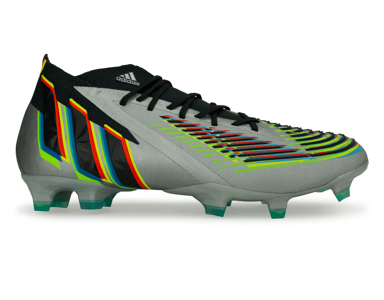 adidas Men's Predator Edge.1 FG Silver Metallic/ Solar Green