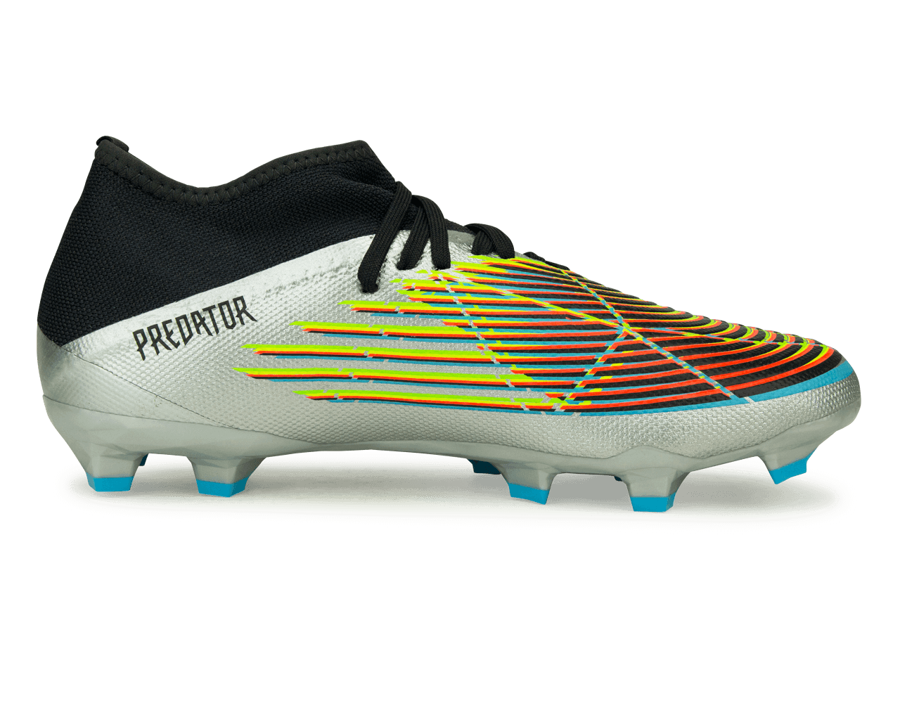 adidas Men's Predator Edge.3 FG Silver Metallic/Solar Green Side