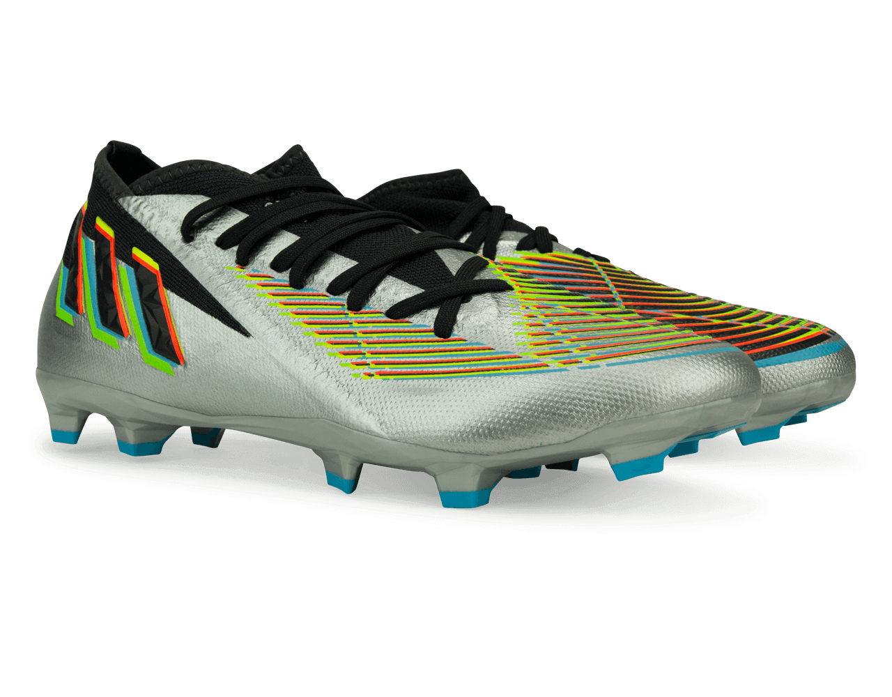 adidas Men's Predator Edge.3 FG Silver Metallic/Solar Green Together