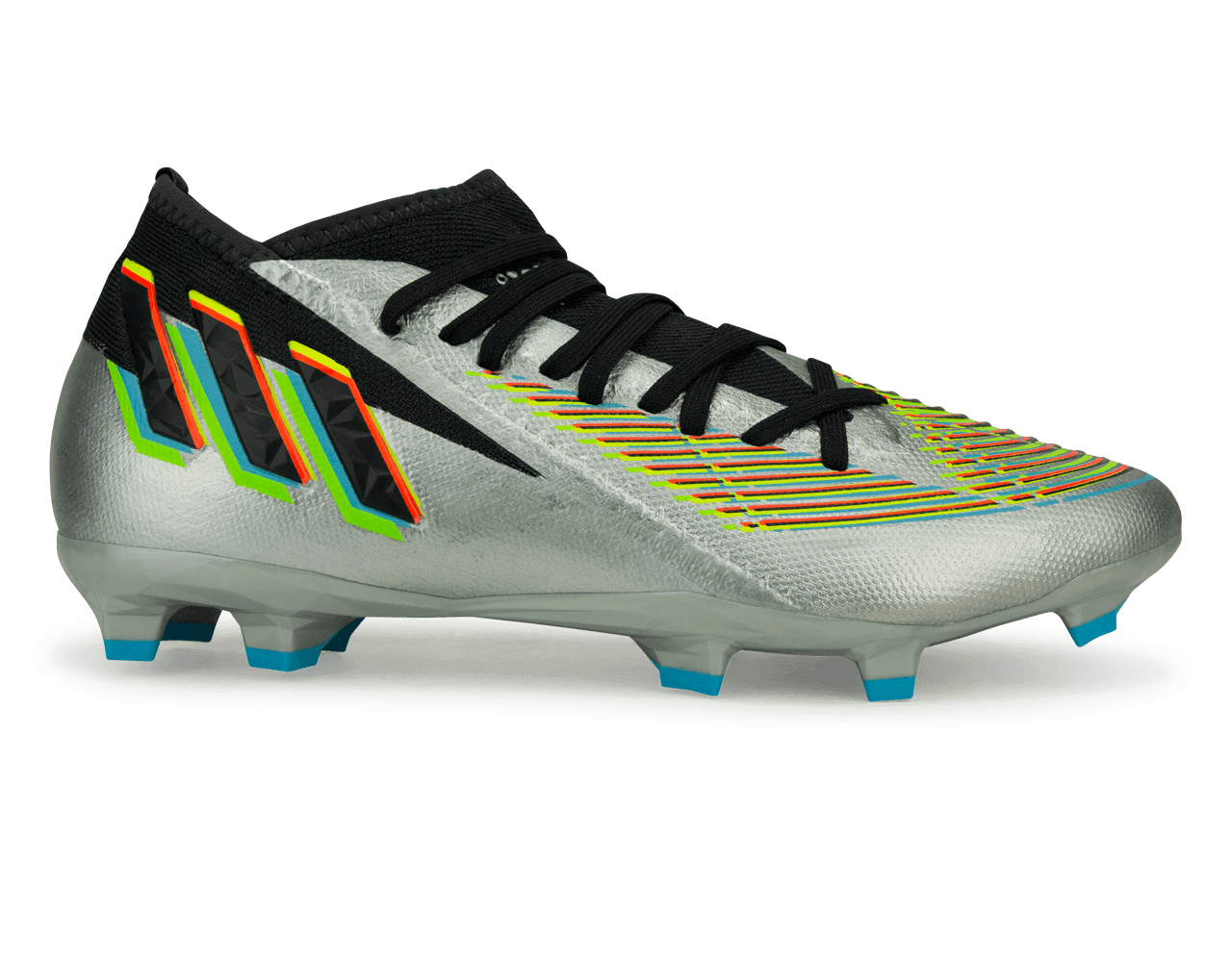 adidas Men's Predator Edge.3 FG Silver Metallic/Solar Green