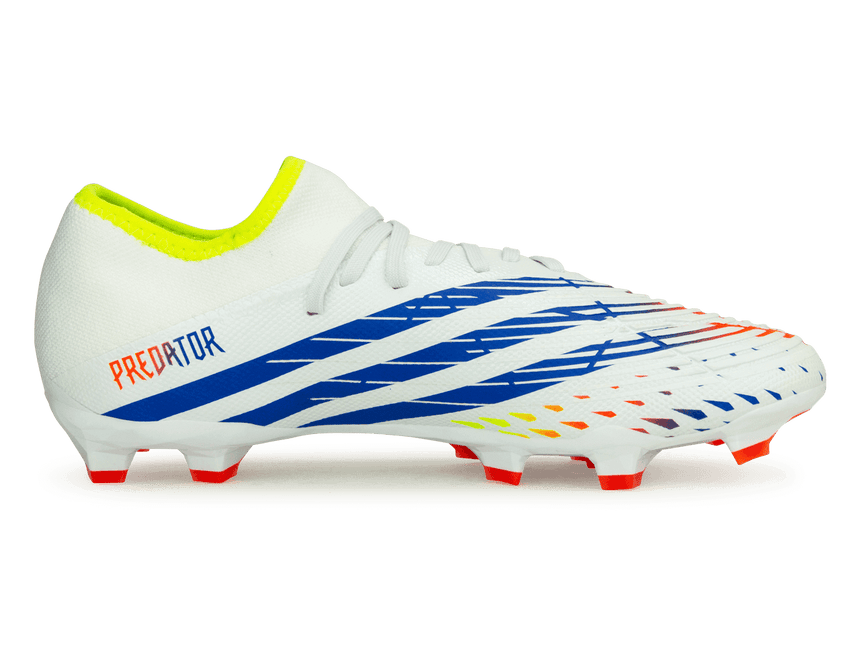 adidas Men's Predator Edge.3 Low FG White/Blue Side