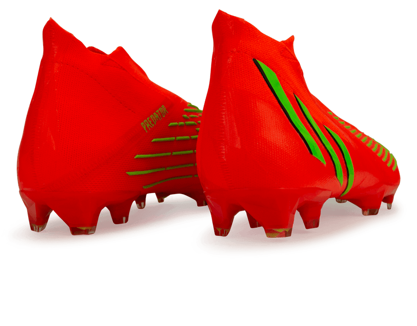adidas Men's Predator Edge+ FG Solar Red/Black/Solar Green Rear