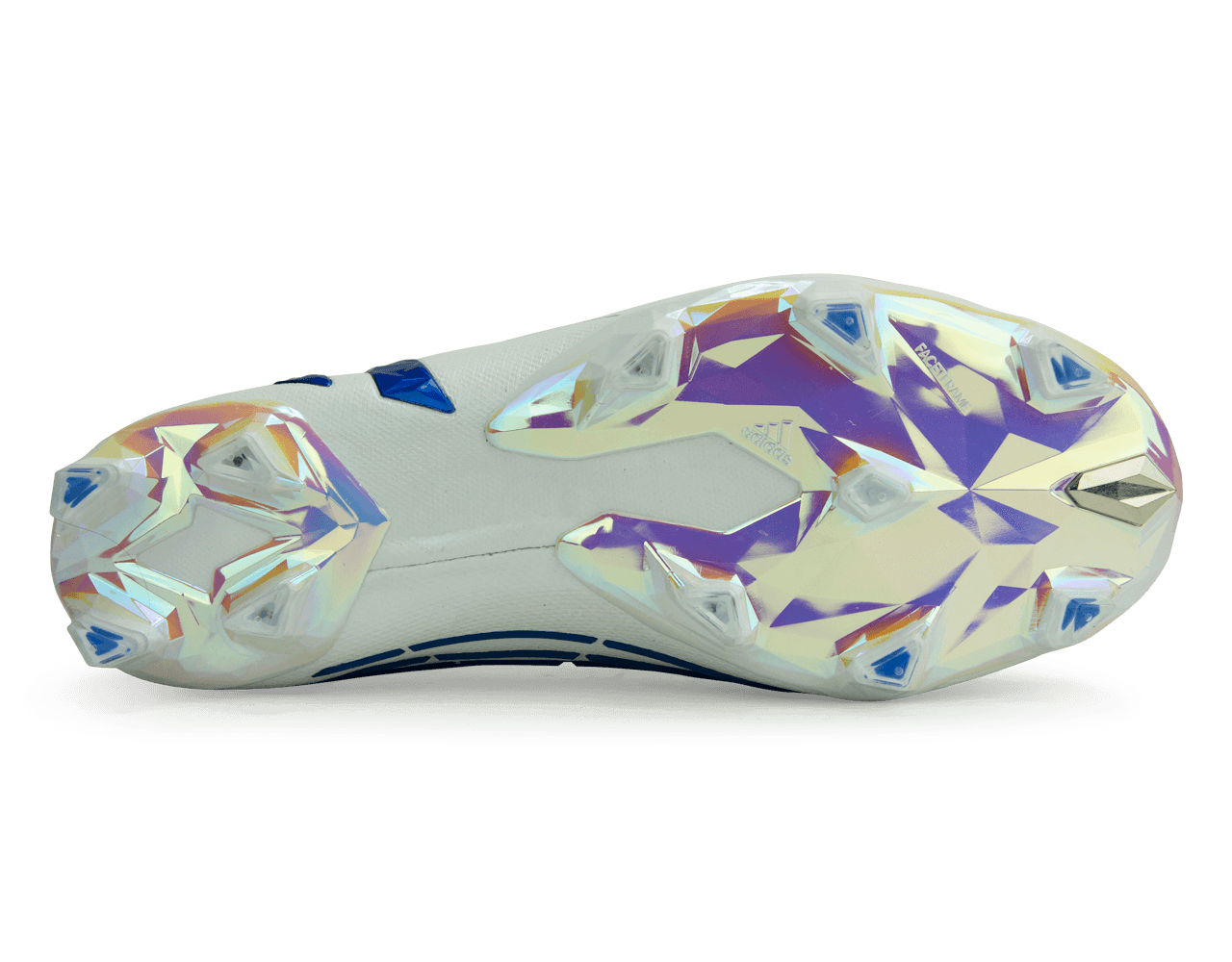 adidas Men's Predator Edge+ FG White/Hi Res Blue Sole