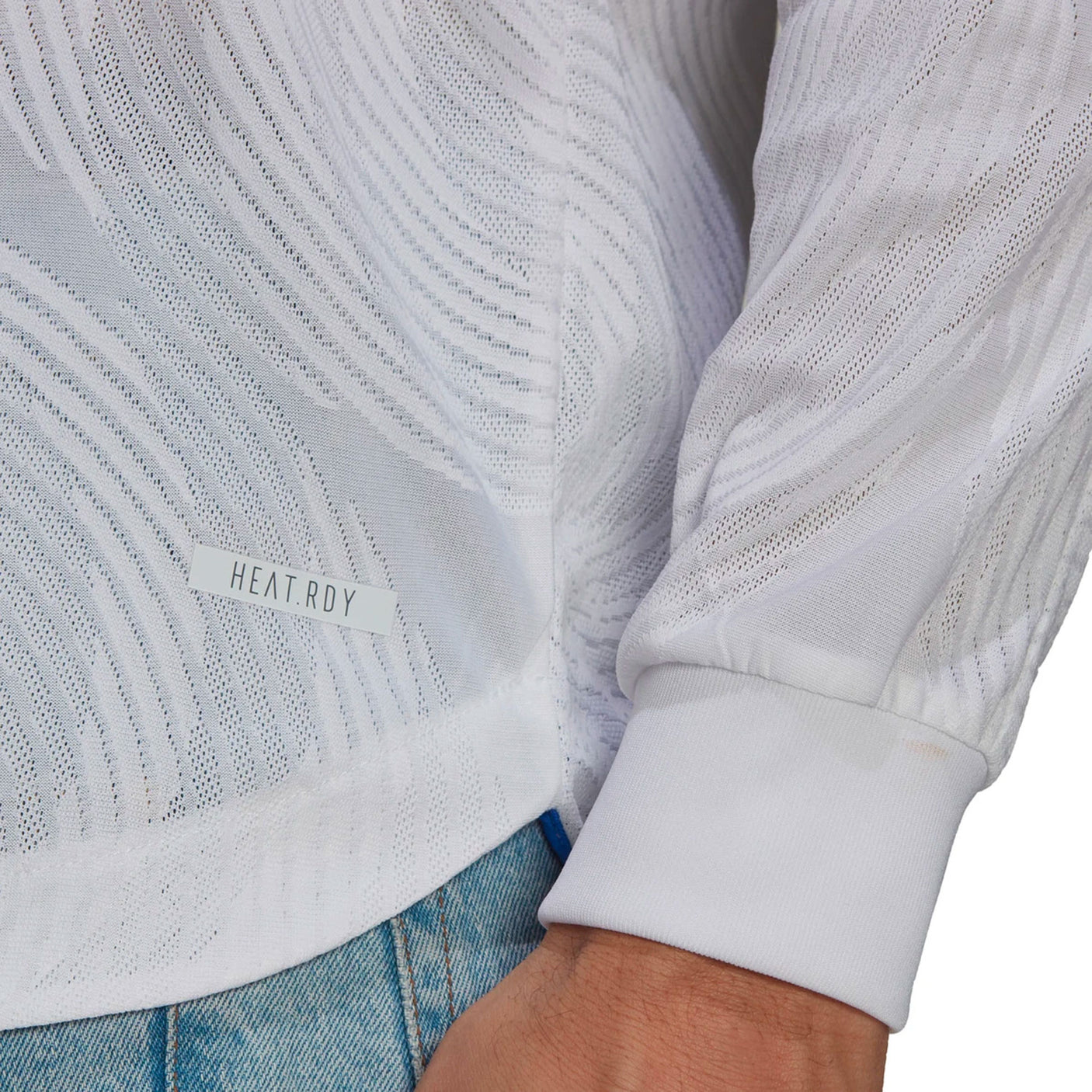 adidas Men's Real Madrid 2021/22 Long Sleeve Authentic Home Jersey White/Blue Heat.RDY