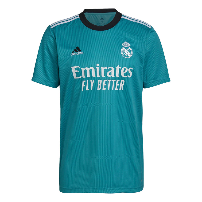 adidas Men's Real Madrid 2021/22 Third Jersey Aqua/White Front