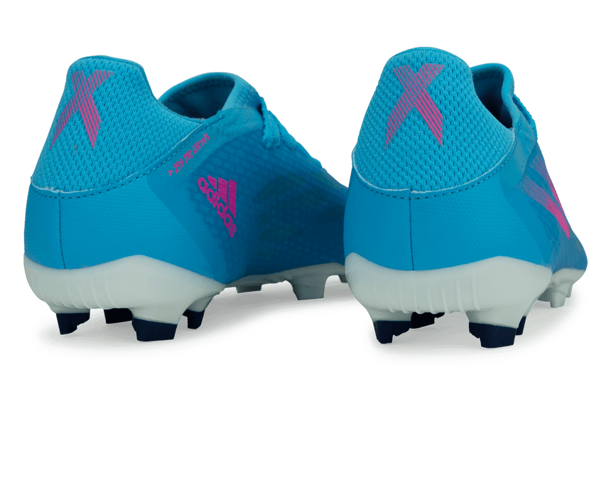 adidas Men's X Speedflow.3 FG Sky Blue/Pink/White Rear