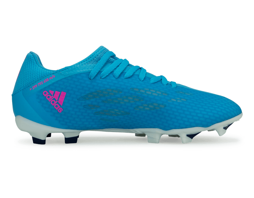 adidas Men's X Speedflow.3 FG Sky Blue/Pink/White Side