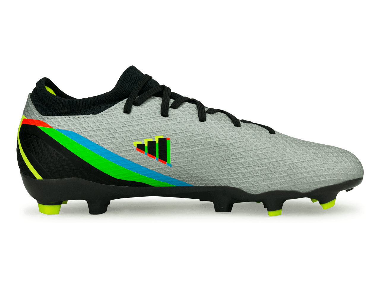 adidas Men's X SpeedPortal.3 FG Silver Metallic/Solar Yellow Side