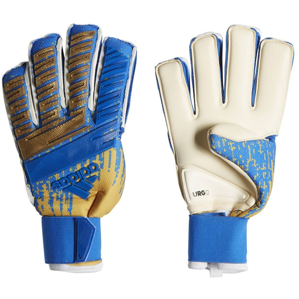 adidas Predator Pro Fingersave Goalkeeping Gloves Gold Metallic/Football Blue