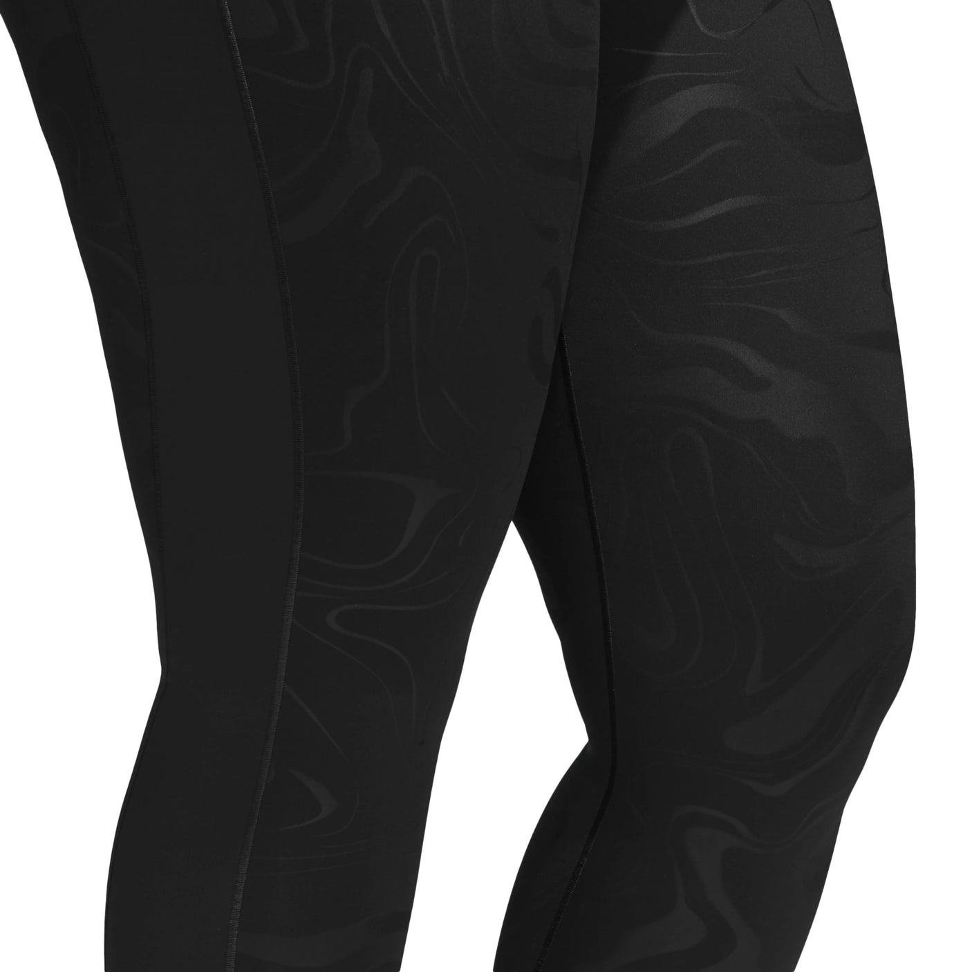 adidas Women's Believe This Glam On Long Tights (Plus Size) Black Side Zoomed Knee