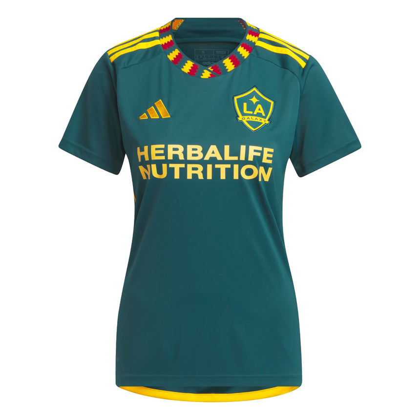 adidas Women's LA Galaxy 2023/24 Away Jersey Green/Gold Front