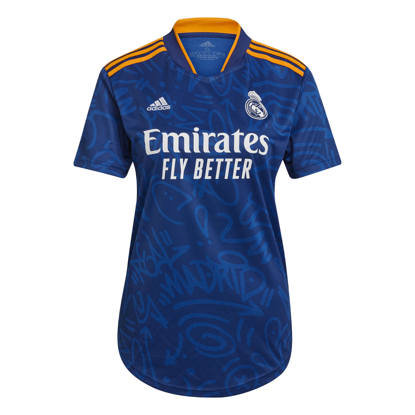 adidas Women's Real Madrid 2021/22 Away Jersey Victory Blue/Yellow Front