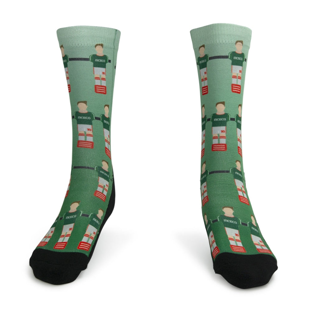 Sockatines Men's Futbolito Lifestyle Sock White/Black/Green