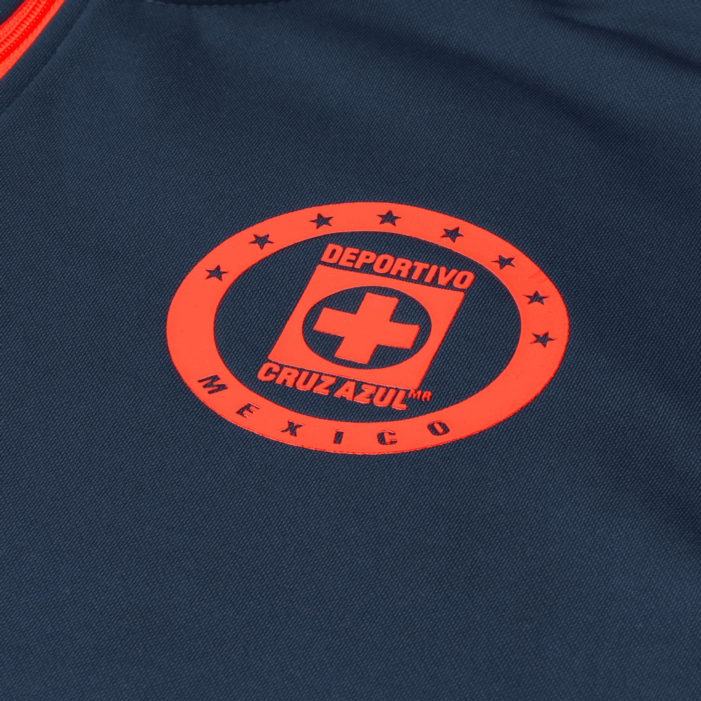 Joma Men's Cruz Azul 2021/22 1/4 Zip Sweatshirt Navy/Orange Red Shield