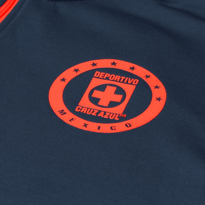 Joma Men's Cruz Azul 2021/22 1/4 Zip Sweatshirt Navy/Orange Red Shield