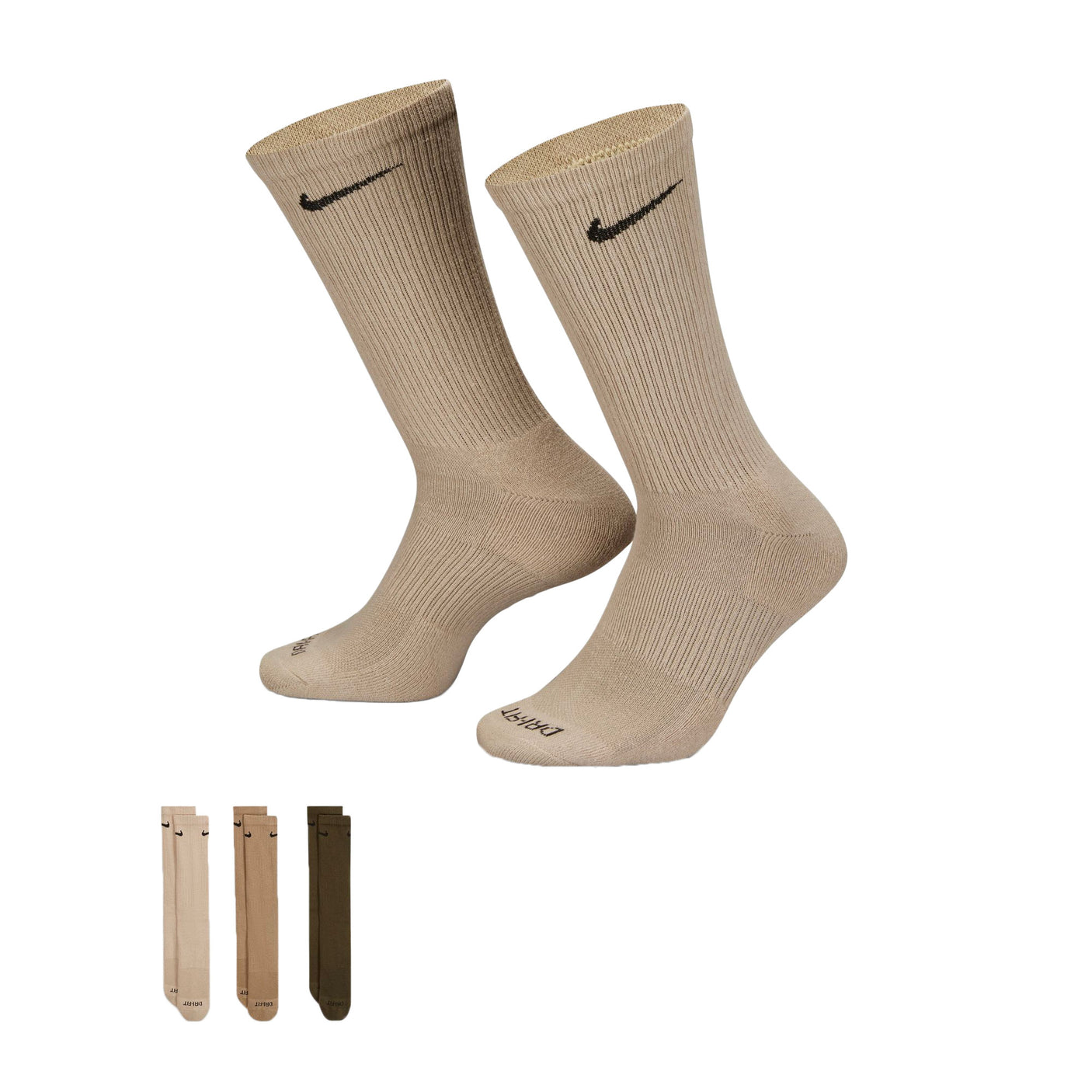 Nike Everyday Plus Cushioned Training Crew (3 Pair) Socks Multi Color Front