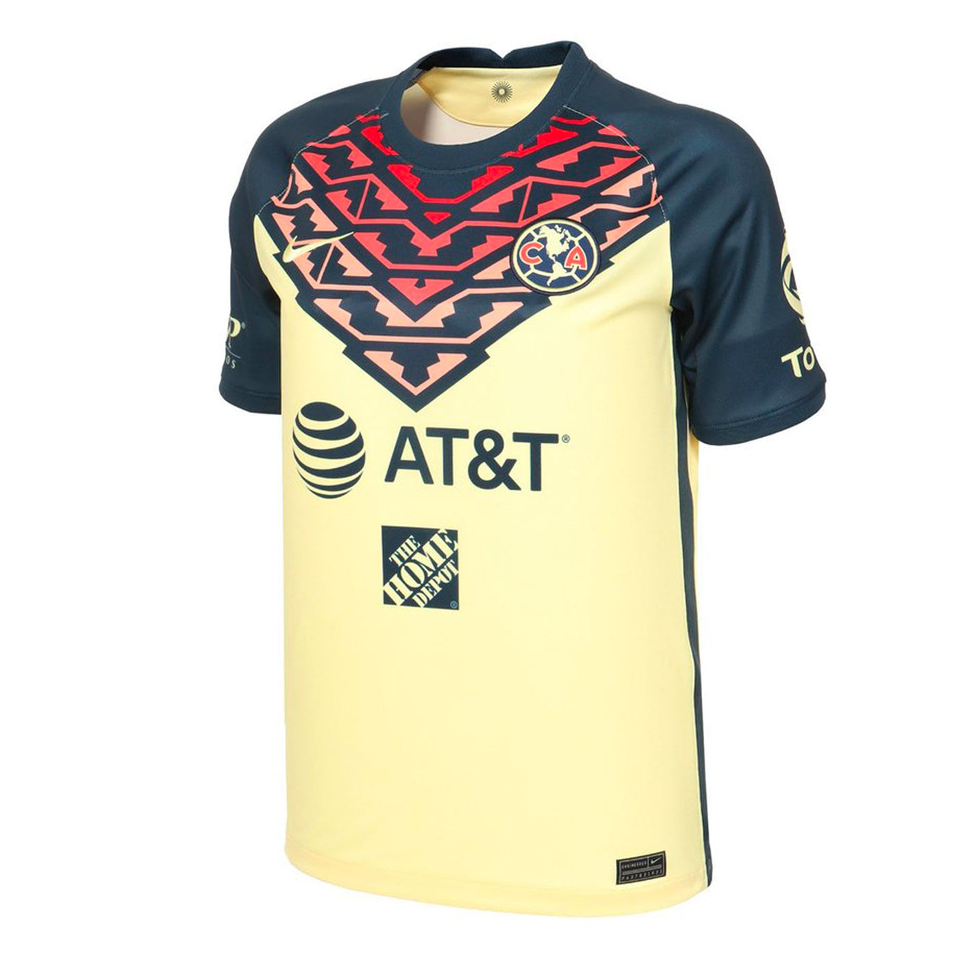 Nike Kids Club America 2021/22 Home Jersey Lemon Chiffon/Armory Navy Front