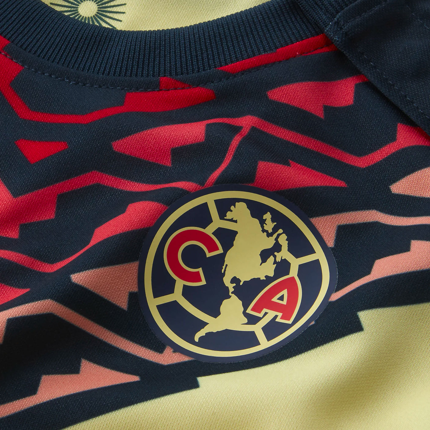 Nike Kids Club America 2021/22 Home Mini Kit Lemon Chiffon/Armory Navy Logo