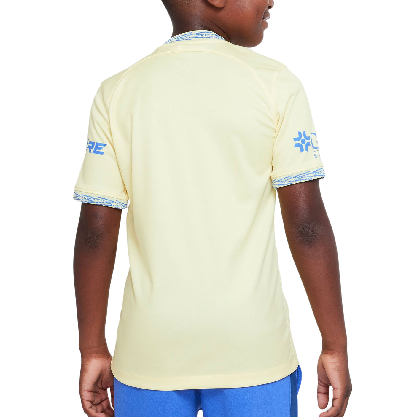 Nike Kids Club America 2022/23 Home Jersey Lemon Chiffon/Blue Back