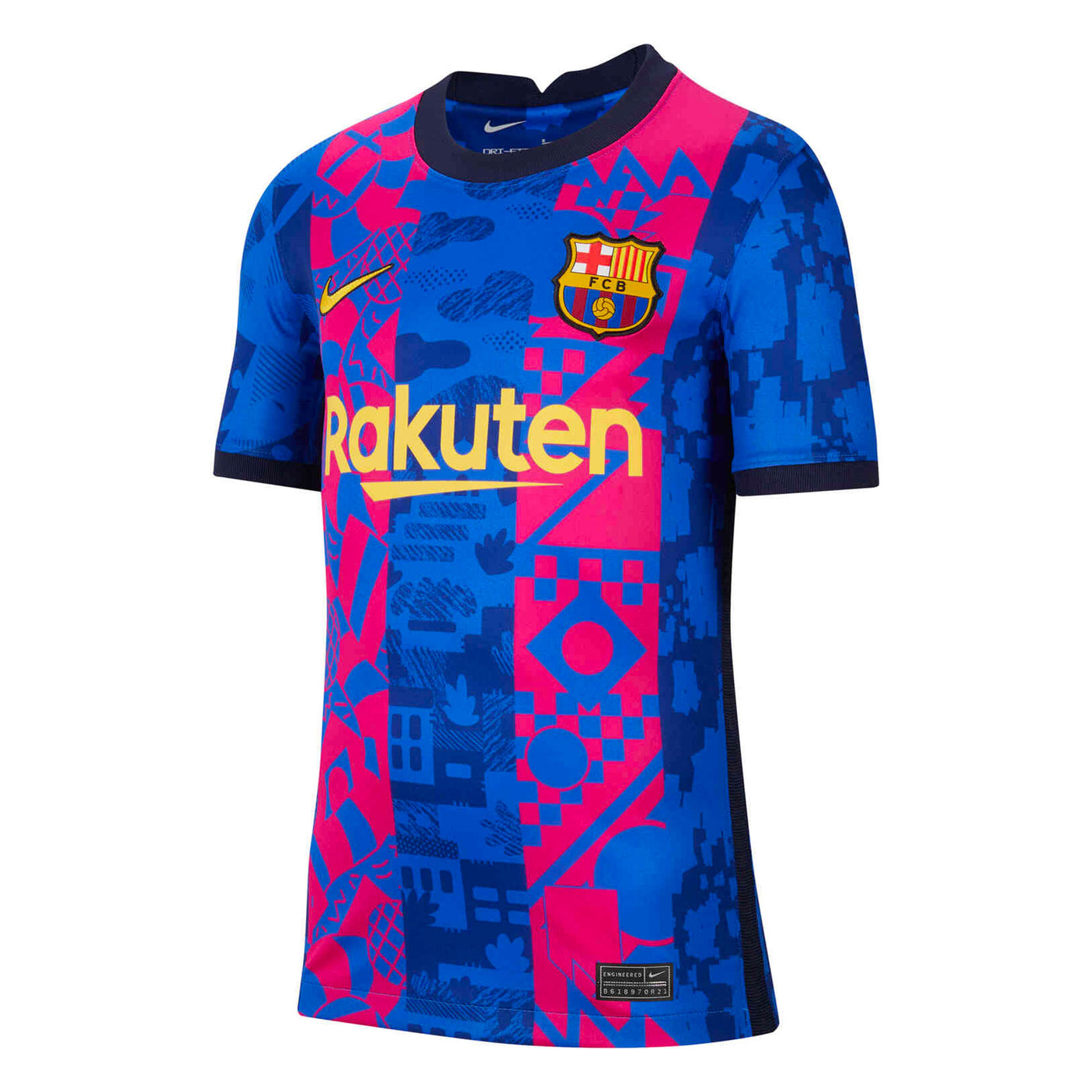 Nike Kids FC Barcelona 2021/22 Third Jersey Hyper Royal/Varsity Maize Front