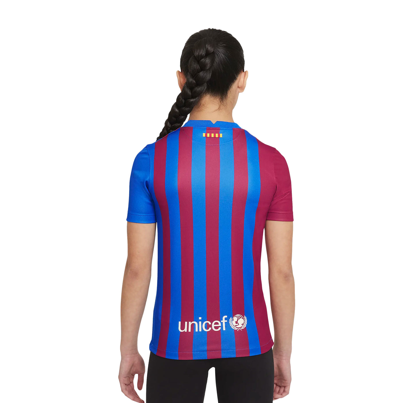 Nike Kids FC Barcelona 2021/22 Home Jersey Soar/Pale Ivory Back Kid