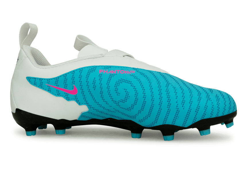 Nike Kids Phantom GX Academy FG/MG Baltic Blue/Pink Blast Side