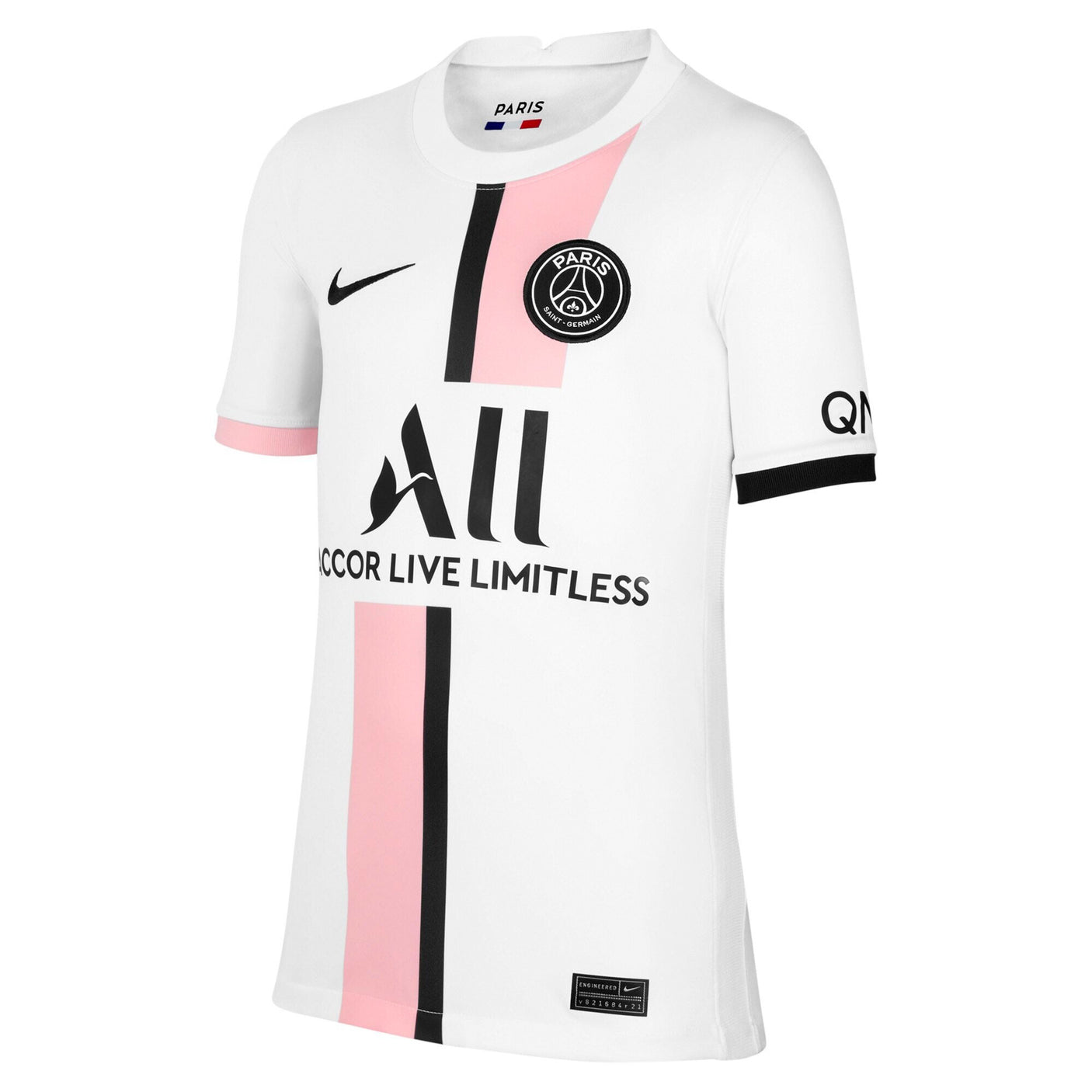 Nike Kids PSG 2021/22 Away Jersey White/Artic Punch Front