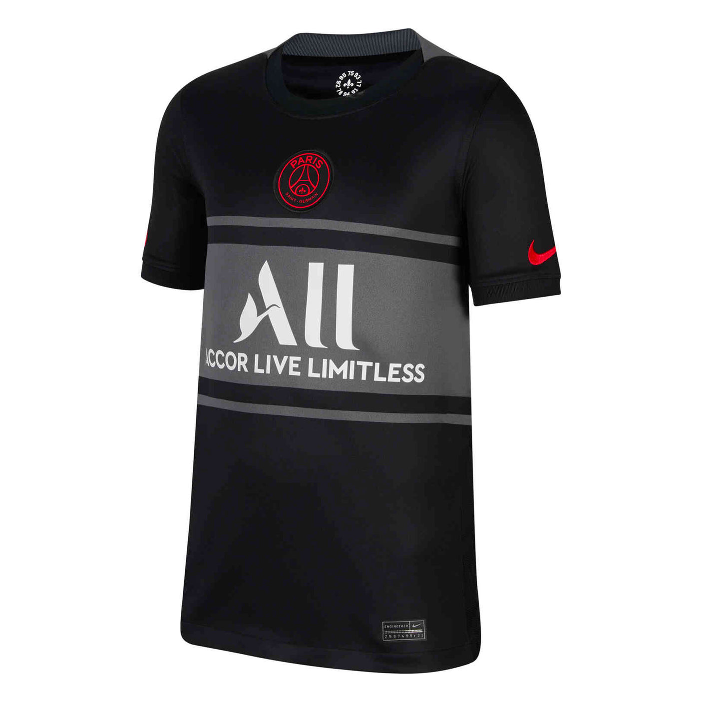 Nike Kids PSG 2021/22 Third Jersey Black/Dark Grey Front