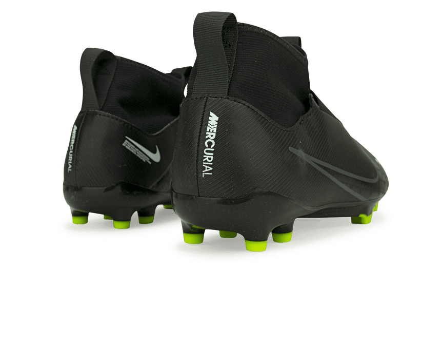 Nike Kids Zoom Mercurial SuperFly 9 Academy FG/MG Black/Smoke Grey Rear