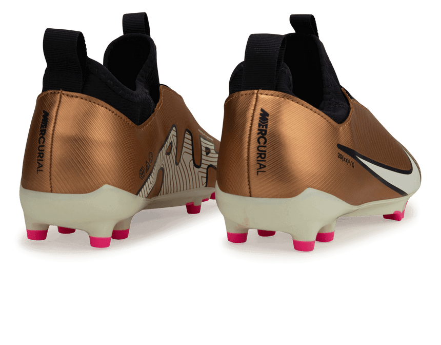 Nike Kids Zoom Mercurial Vapor 15 Academy FG/MG Metallic Copper Rear
