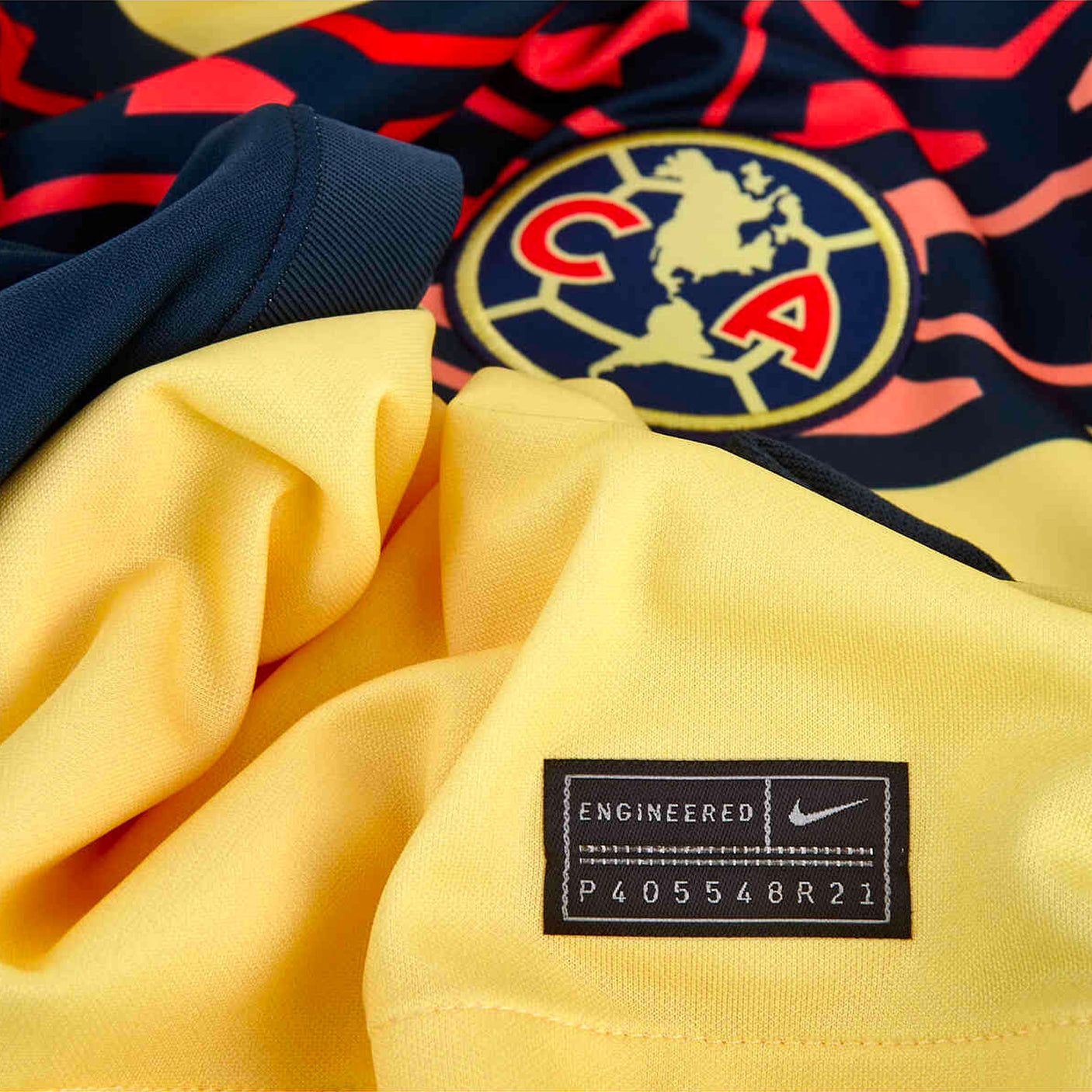 Nike Men's Club America 2021/22 Home Jersey Lemon Chiffon/Armory Navy Crest