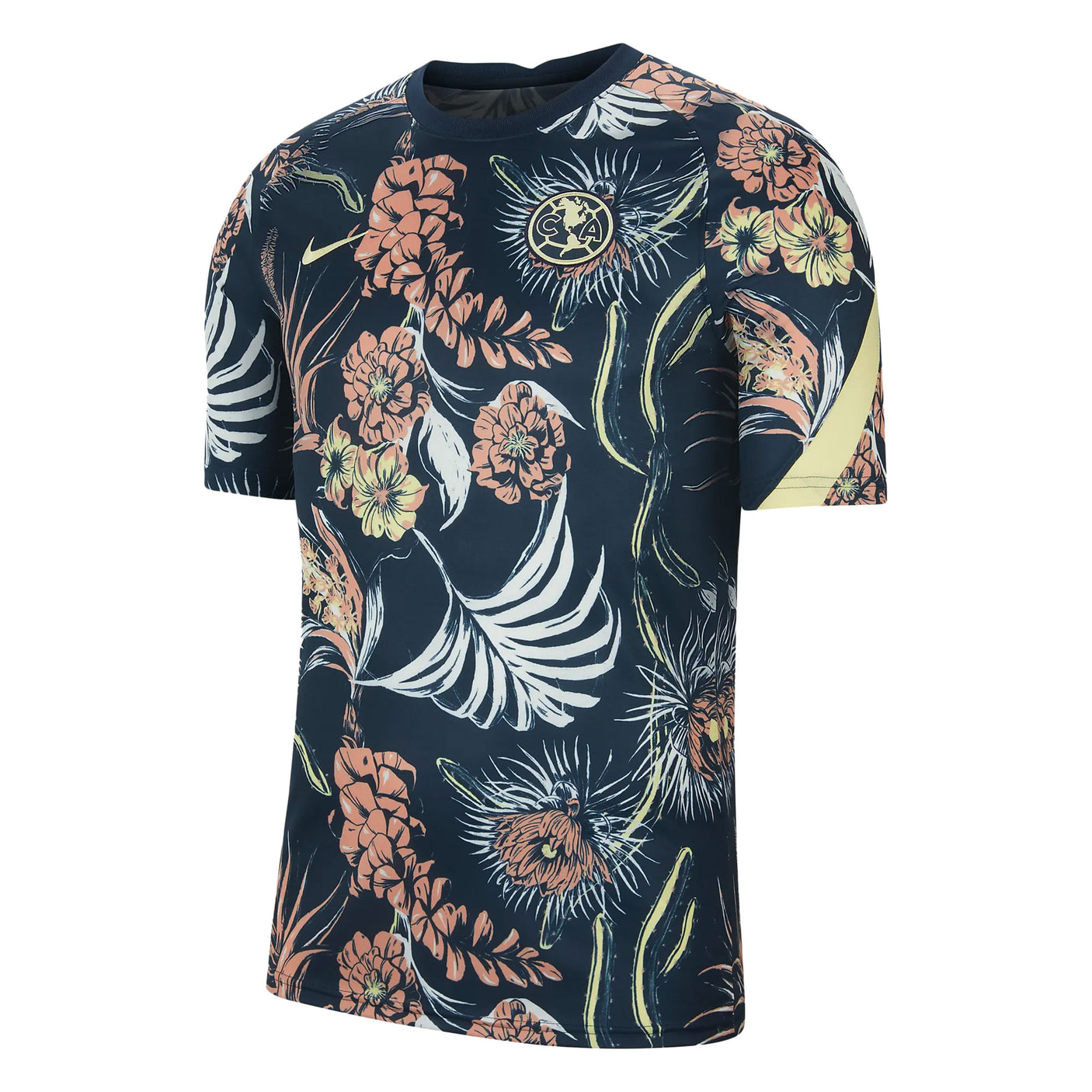 Nike Men's Club America 2021/22 Pre-Match Jersey Armory Navy/Lemon Chiffon Front