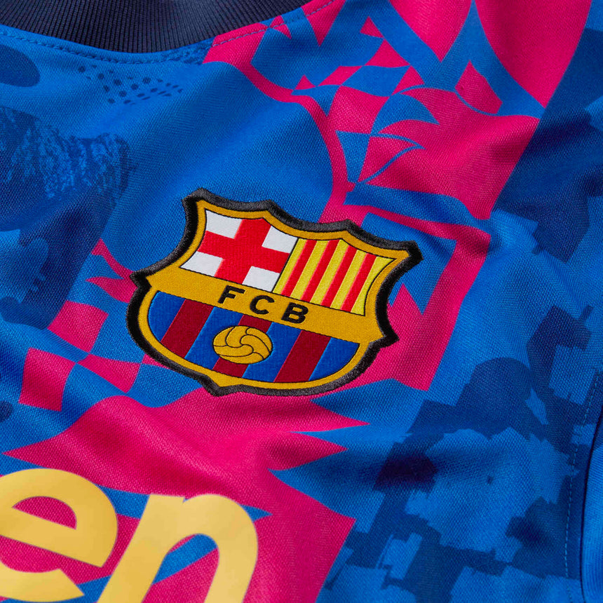Nike Men's FC Barcelona 2021/22 Third Jersey Hyper Royal/Varsity Maize Shield