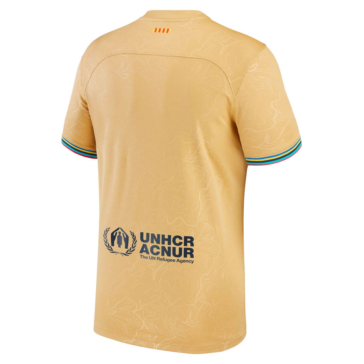 Nike Men's FC Barcelona 2022/23 Away Jersey Club Gold/Obsidian Back