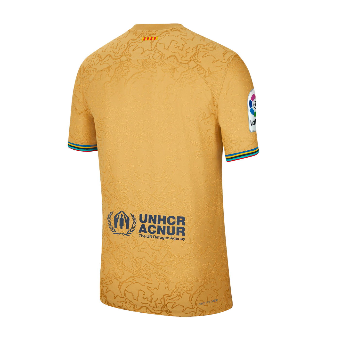 Nike Men's FC Barcelona 2022/23 Dri-FIT ADV Away Jersey Club Gold/Obsidian Back