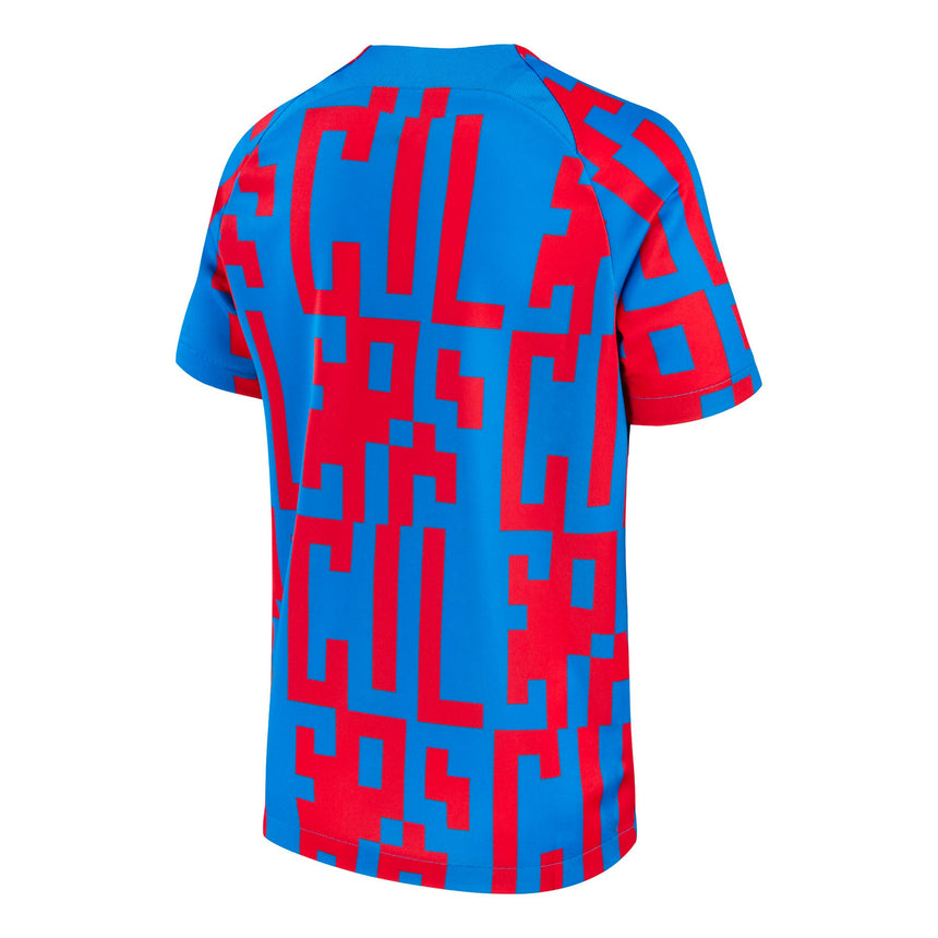 Nike Men's FC Barcelona 2022/23 Pre-Match Jersey Signal Blue/Obsidian Back