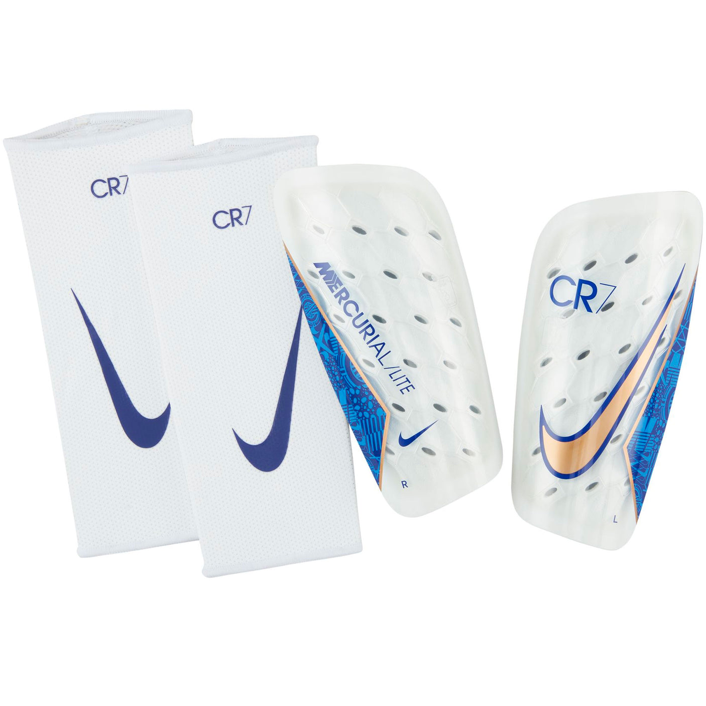 Nike Men's Mercurial Lite CR7 Shinguards Clear/Metallic Copper Both