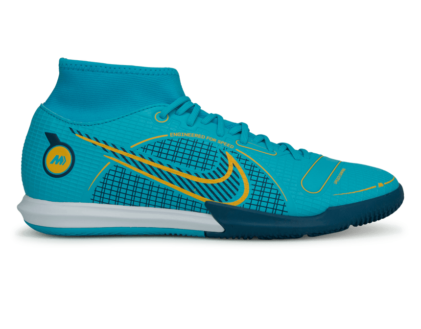 Nike Men's Mercurial Superfly 8 Academy IC Blue/Orange Front